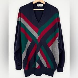 Clark & Gregory Men's 100% Pure Cashmere V-Neck Sweater XL Made in Scotland